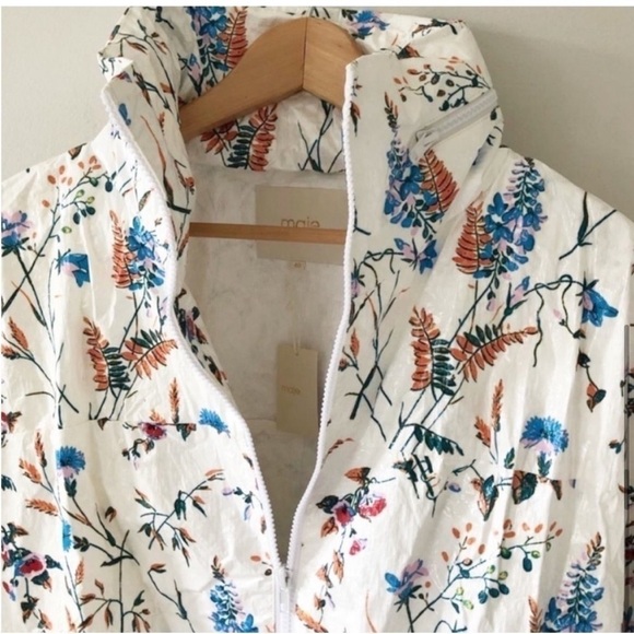 Maje Floral Barbier Jacket Sz 40 - Picture 8 of 11